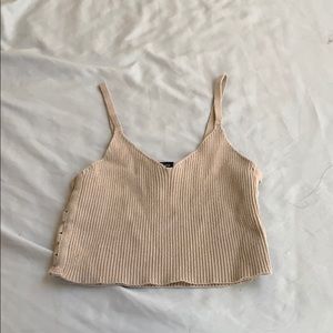 beige crop top